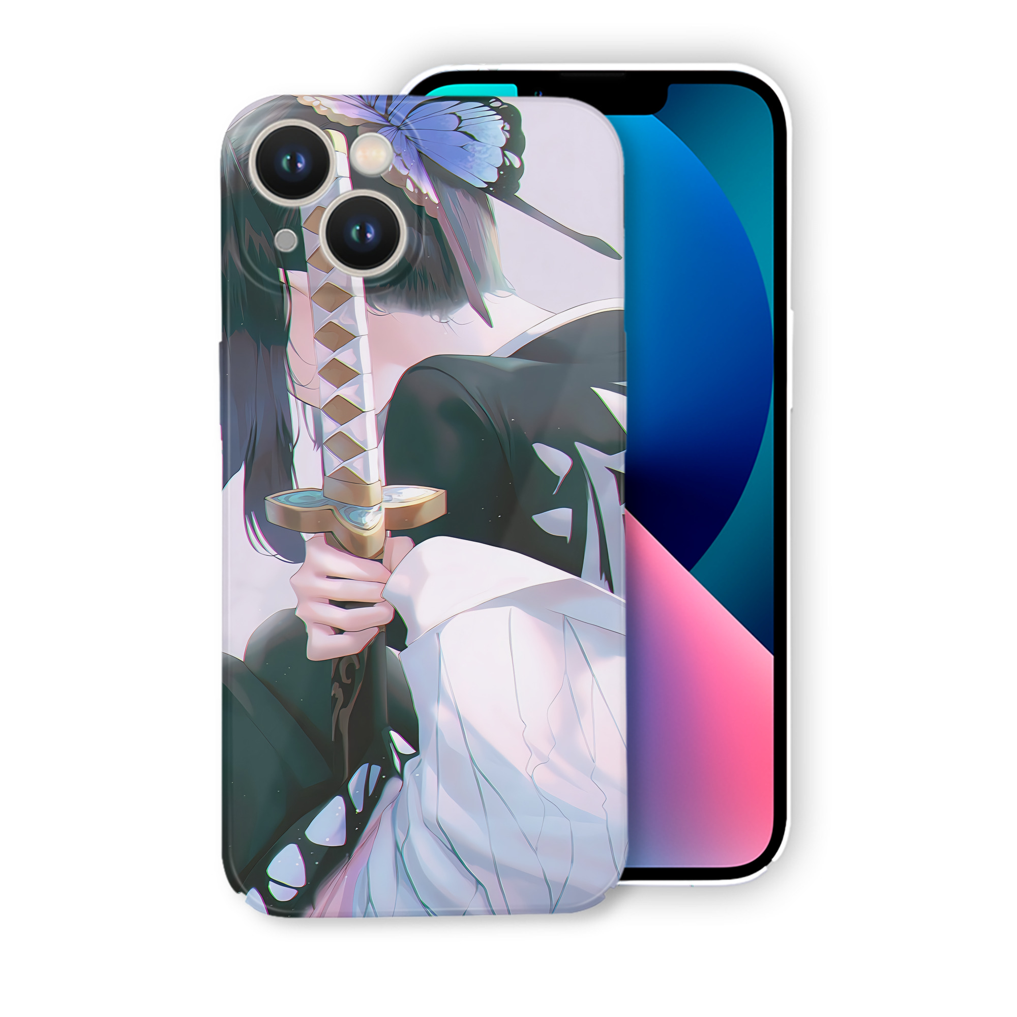 （画像用） 鬼滅の刃（きめつのやいば）蟲柱-胡蝶 しのぶ／こちょう しのぶ Kochou Shinobu 【iPhone 14シリーズ対応】ハードケース